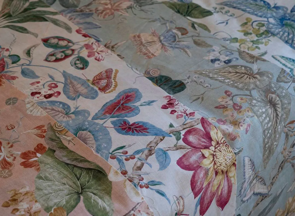 Fabric Kew for upholstery, multicolor, printed, floral, 100% cotton 2
